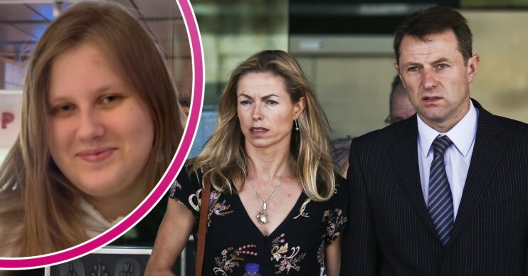 Julia Wendell smiling on Instagram, Madeleine McCann's parents Kate and Gerry McCann looking distraught
