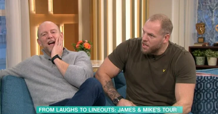 James Haskell and Mike Tindall smile on This Morning