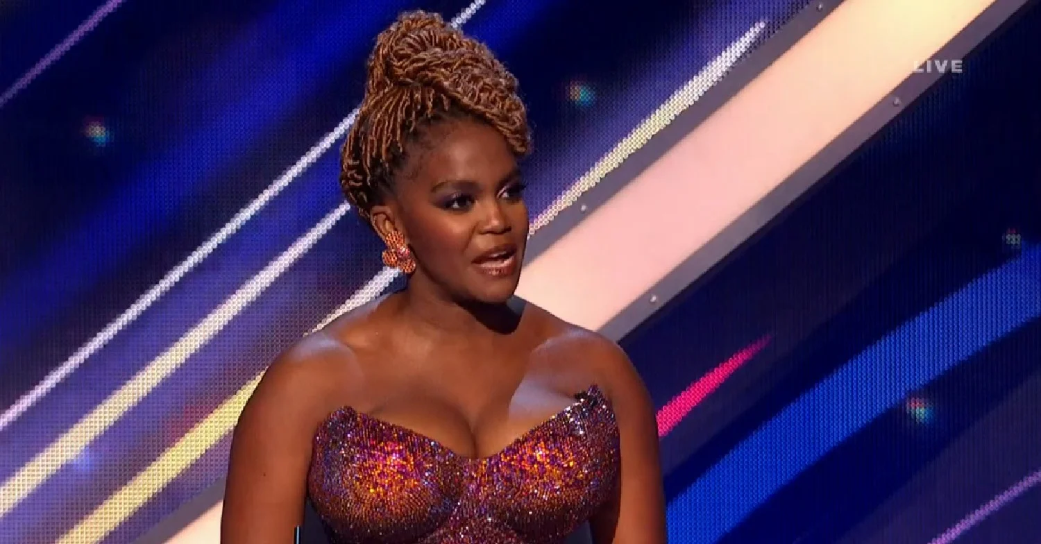 Oti Mabuse wearing a revealing dress on Dancing On Ice