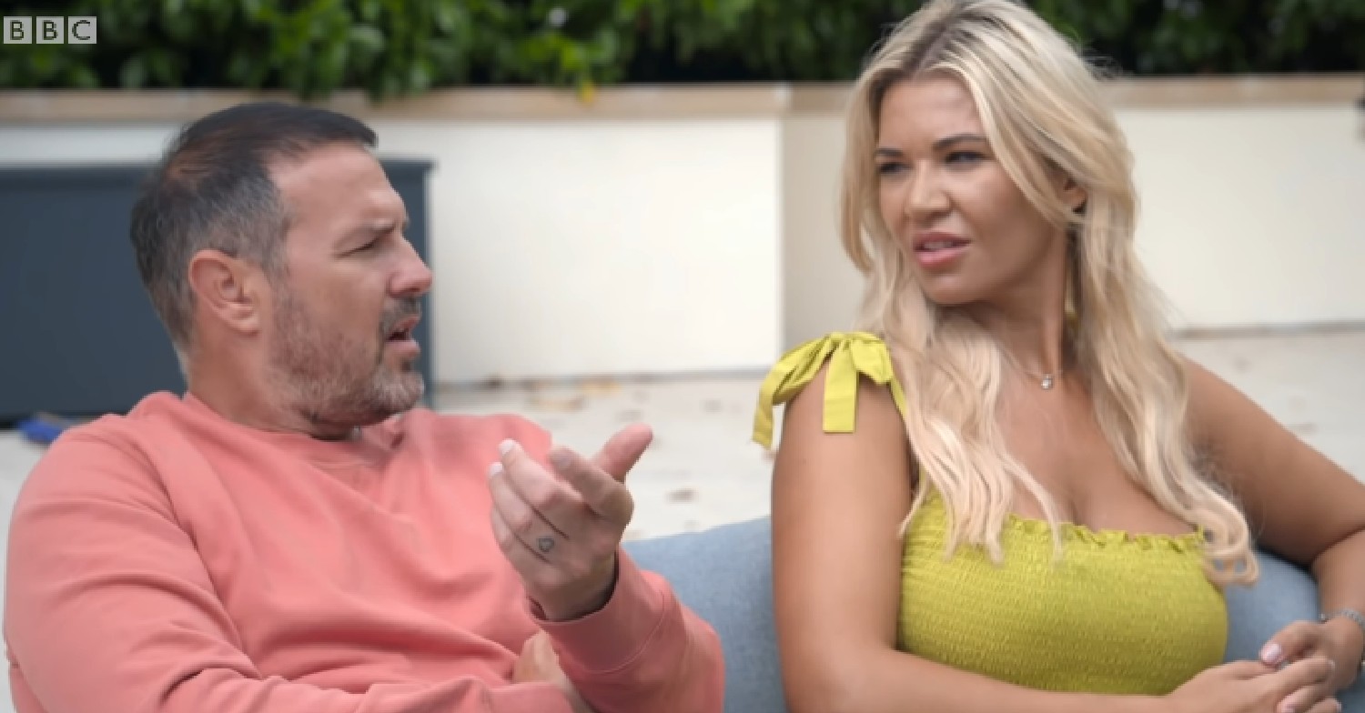 Paddy McGuinness looking at ex Christine in BBC documentary