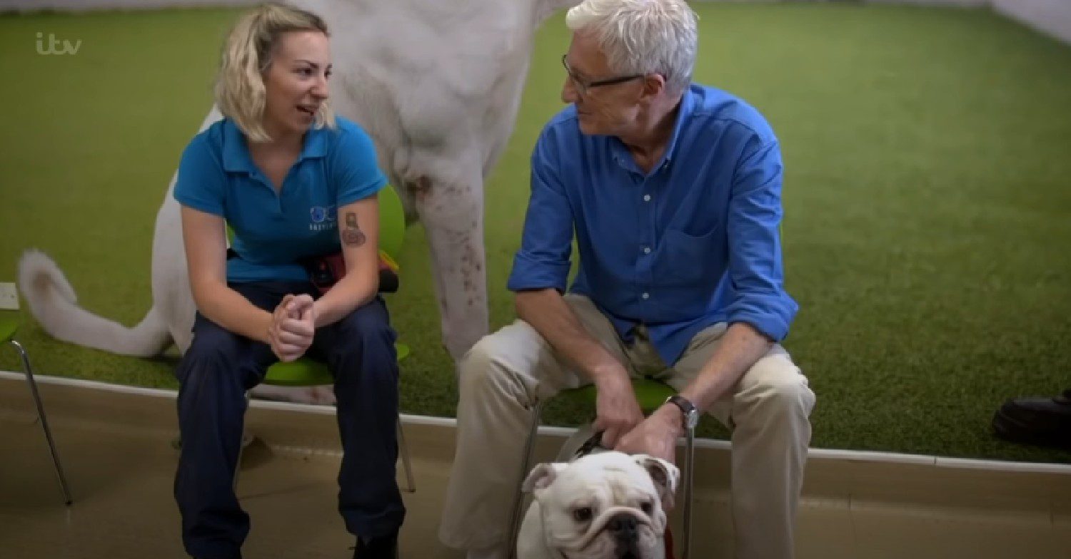 Paul O'Grady speaking to woman on For the Love of Dogs