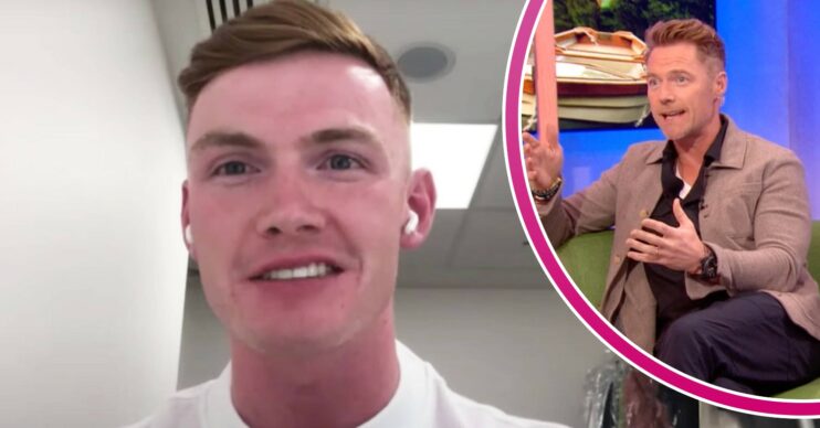 Jack Keating smiles, Ronan Keating makes his point