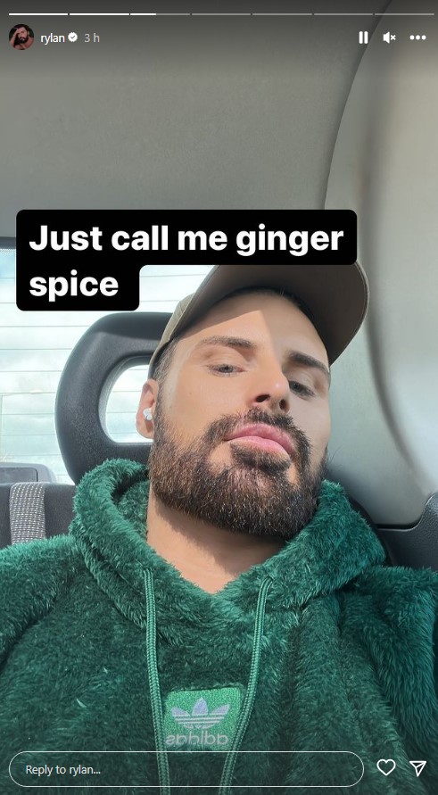 Rylan's social media post asking him to be called Ginger Spice
