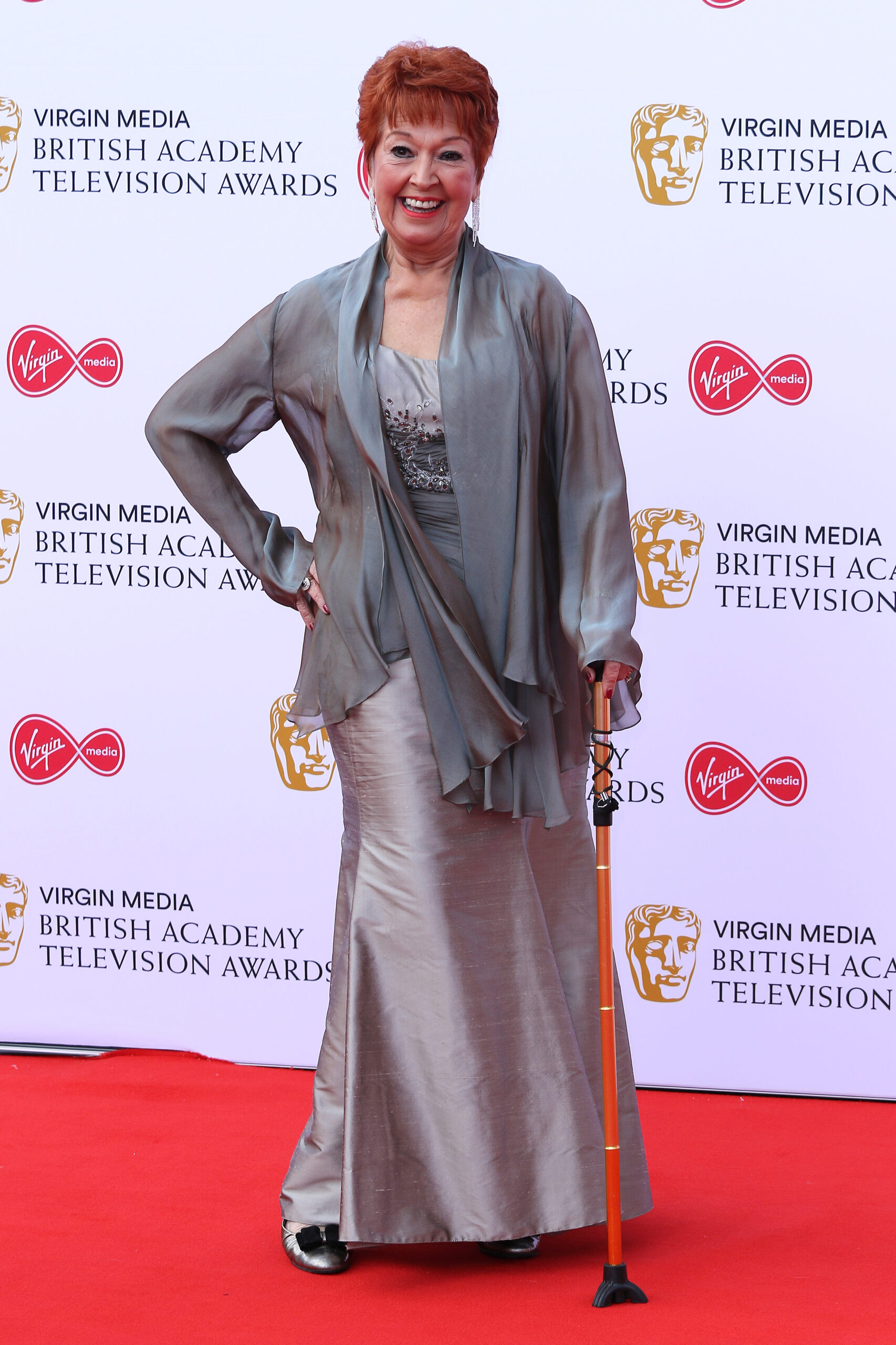 Ruth Madoc with walking aid at BAFTA TV Awards in 2019