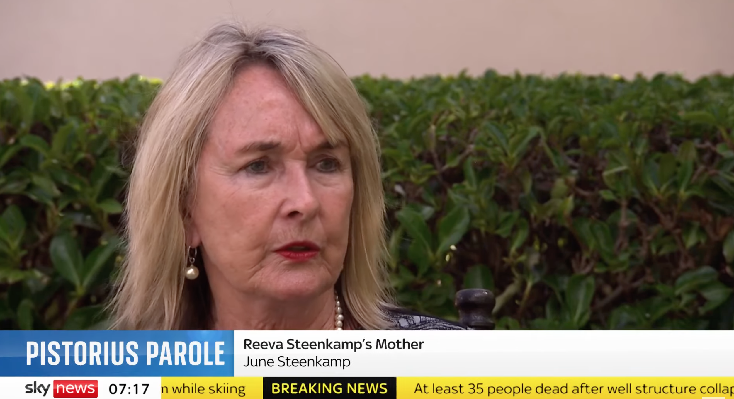 Reeva Steenkamp's mother June outside court
