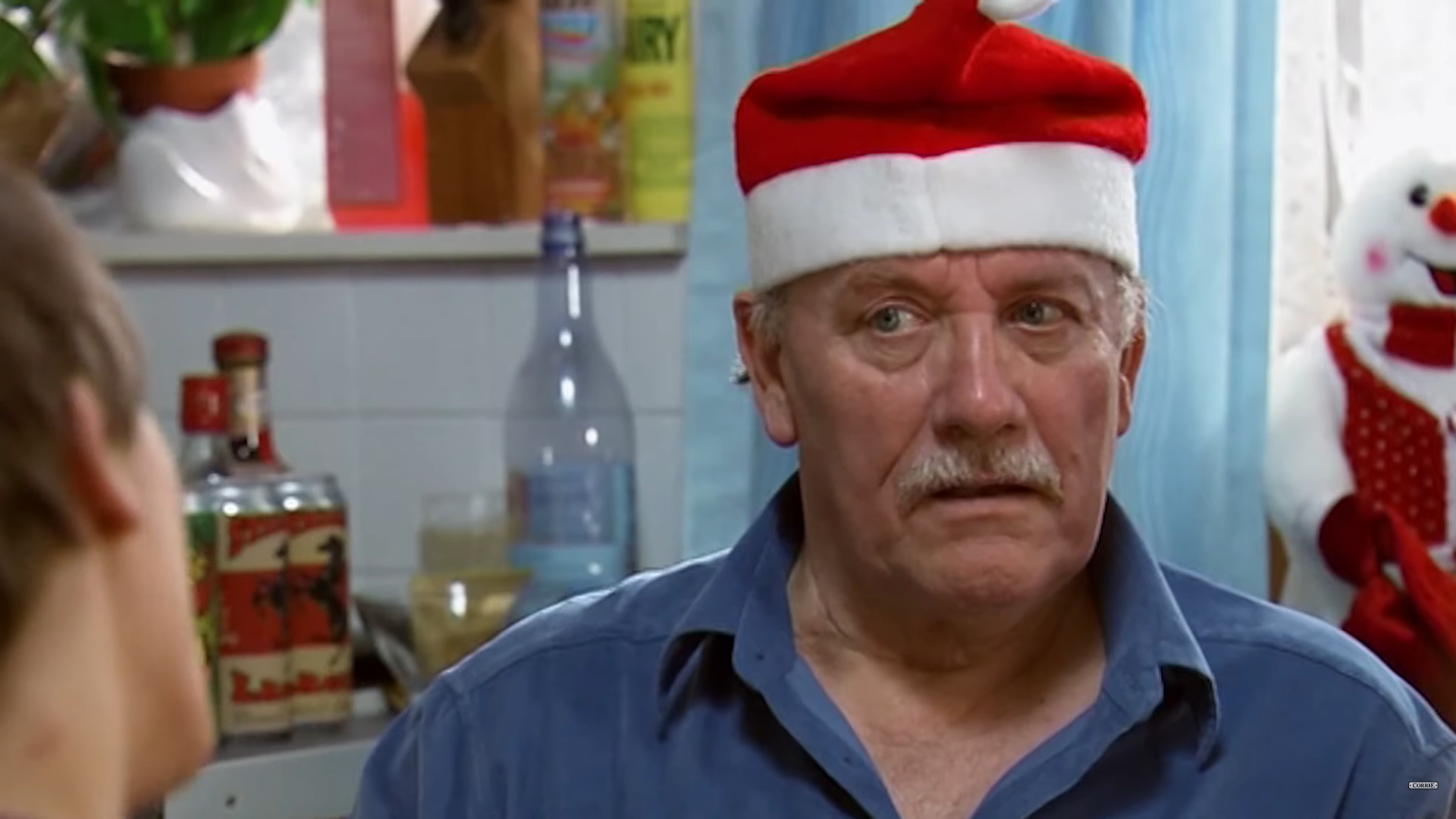 Bill Webster frowns on Coronation Street 