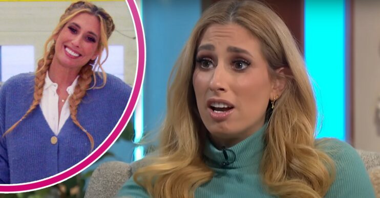 Stacey Solomon looking shocked on Lorrain and smiling on Sort Your Life Out
