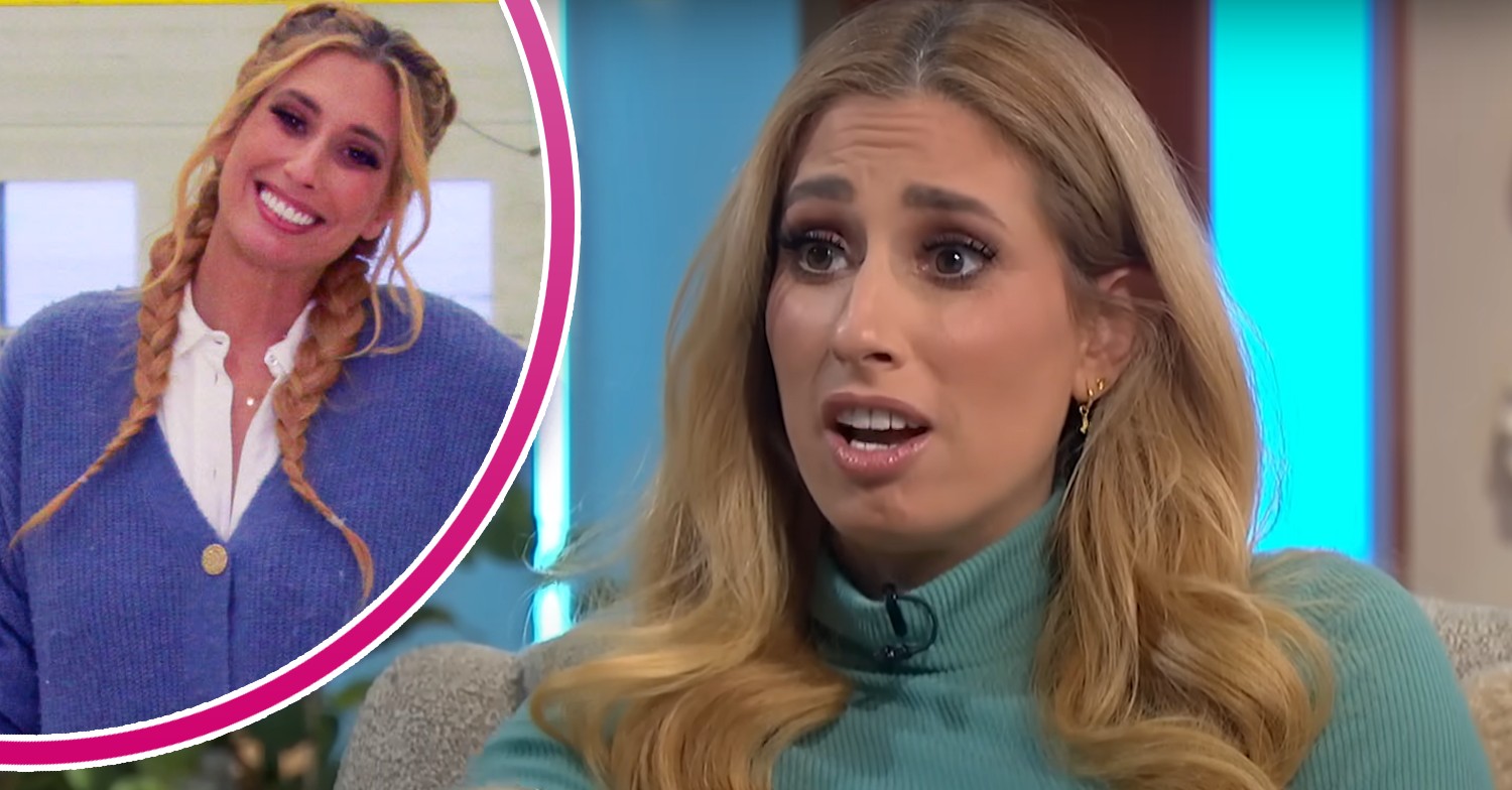 Stacey Solomon looking shocked on Lorrain and smiling on Sort Your Life Out