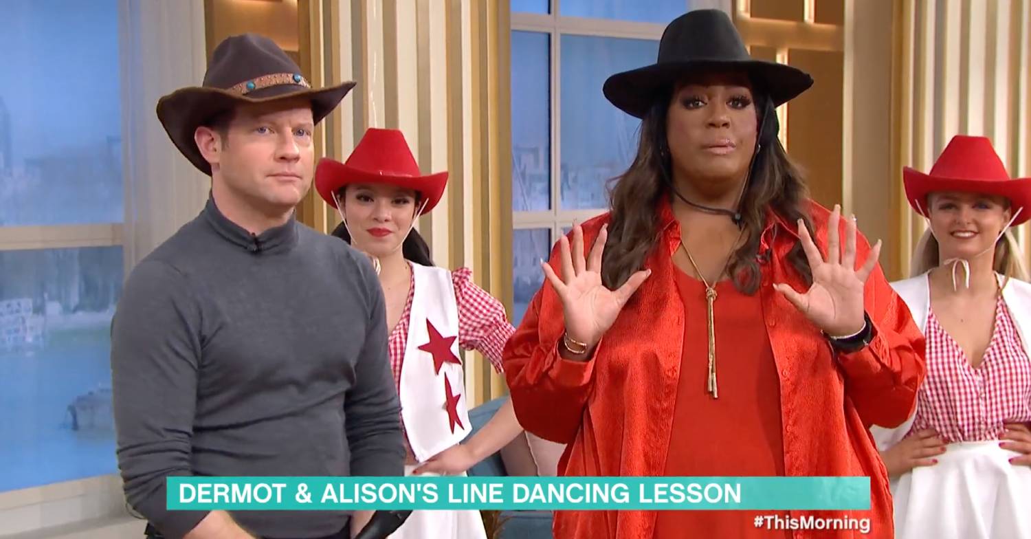 This Morning today saw Dermot and Alison do some linedancing