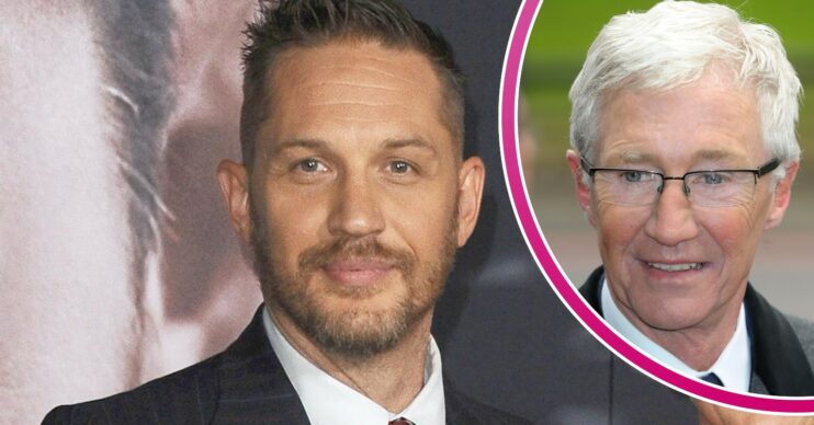 Tom Hardy and Paul O'Grady smiling