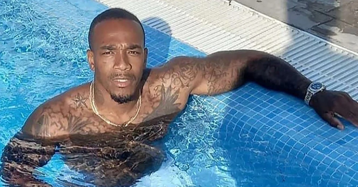 Saul Murray in a swimming pool