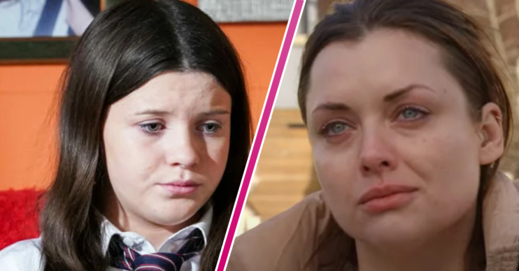 Composite of Whitney and Lily both looking upset on EastEnders