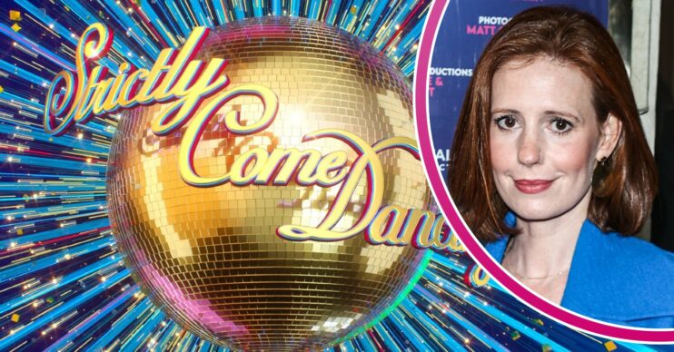 Strictly logo / Emmerdale star Amy Nuttall smiling