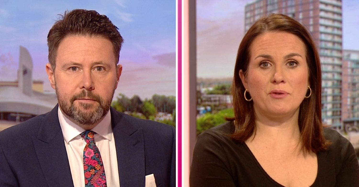 Jon Kay and Nina Warhurst frown on BBC Breakfast