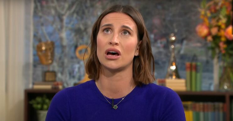 Ferne McCann looking up, sad on This Morning