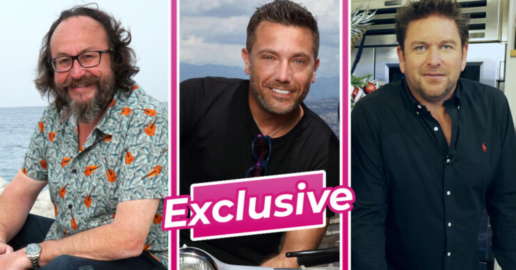 Dave Myers, Gino D'Acampo and James Martin smile