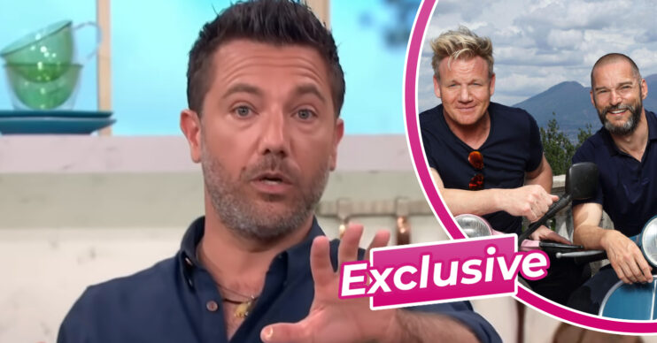 Gino D'Acampo frowns as Gordon and Fred smile