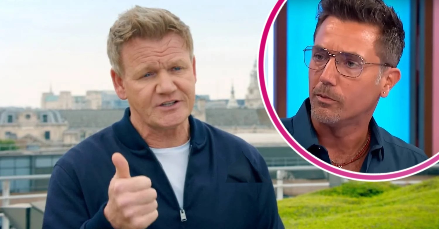 Gordon Ramsay looking cross with Gino D’Acampo on Loose Women