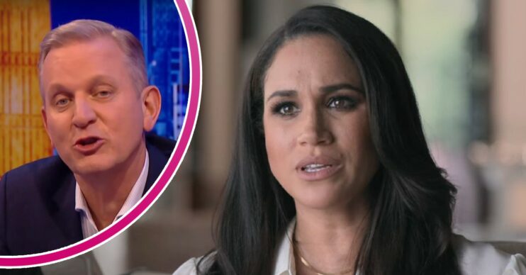 Jeremy Kyle looking smug / Meghan, Duchess of Sussex looking angry