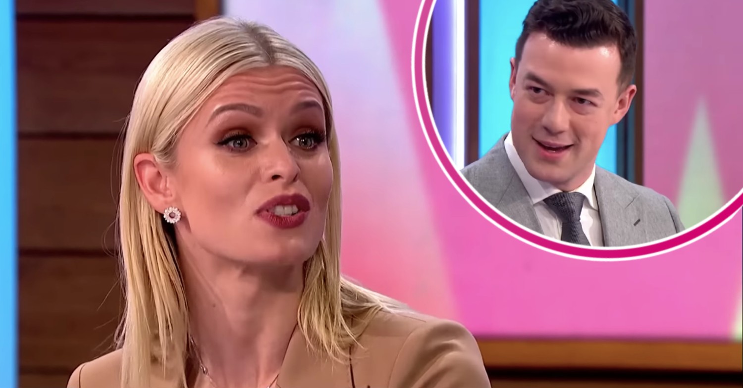 Nadiya Bychkova talking on Loose Women with Kai Widdrington in bubble