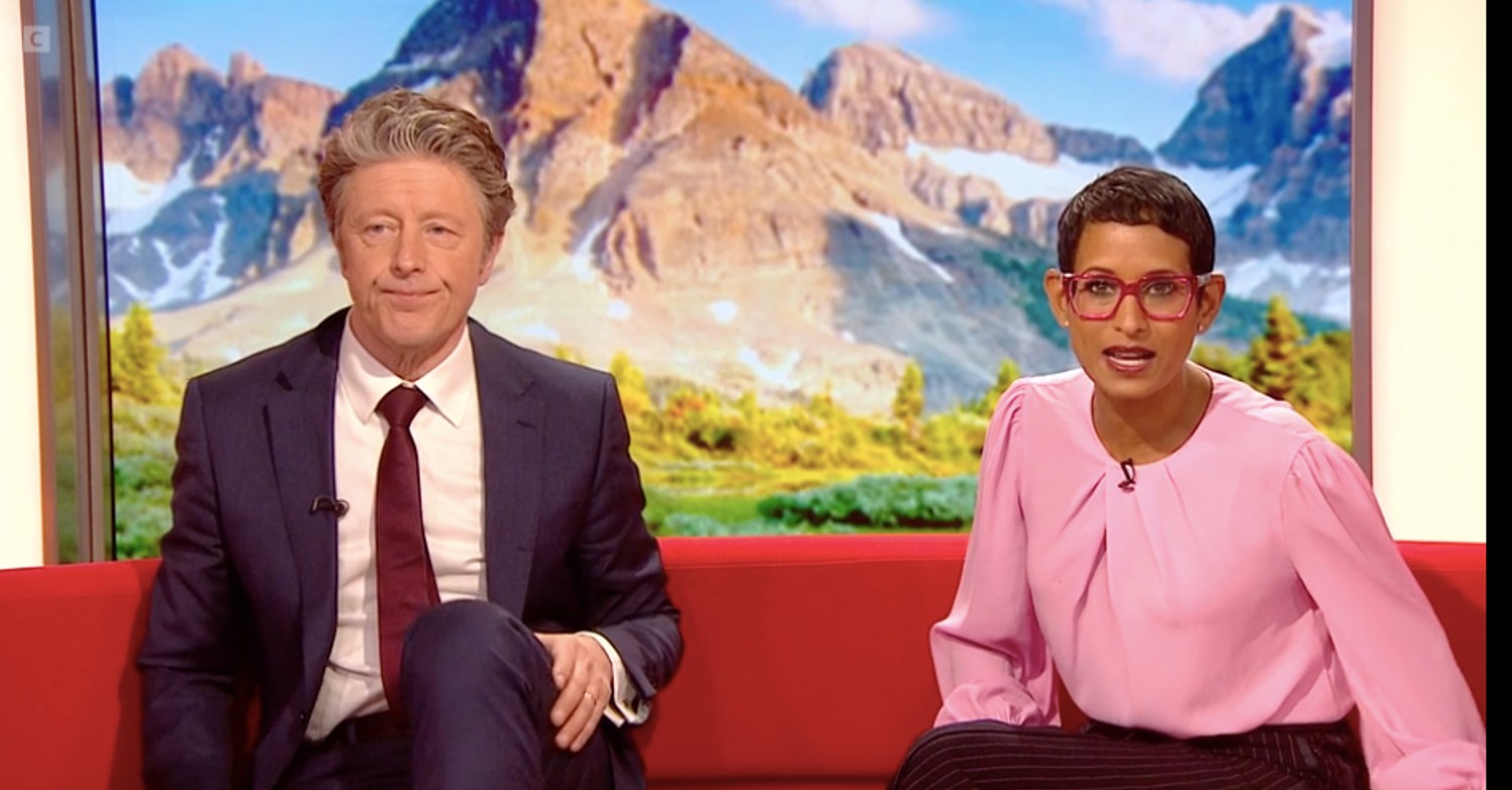 Naga Munchetty and Charlie on BBC Breakfast