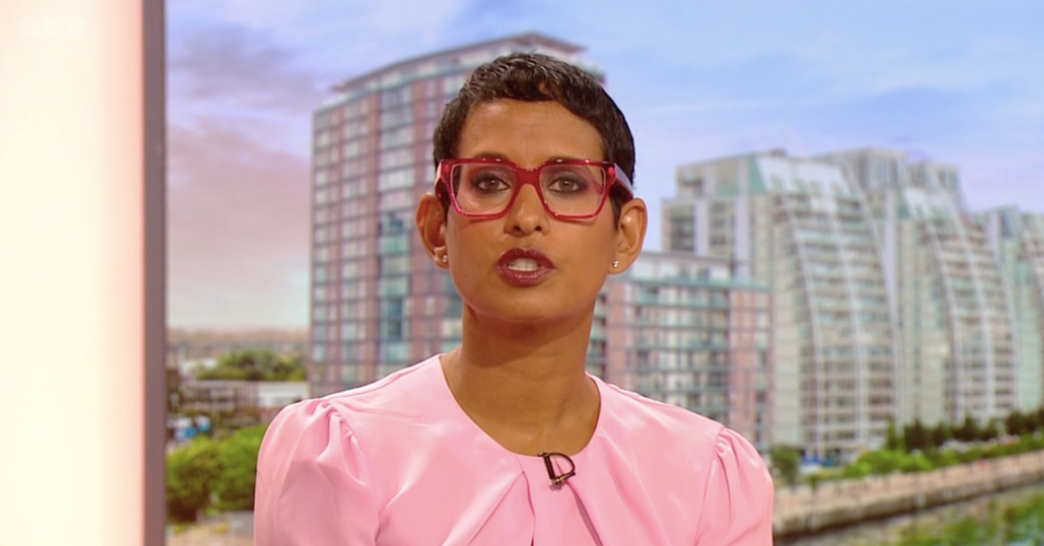Naga Munchetty talking on BBC Breakfast