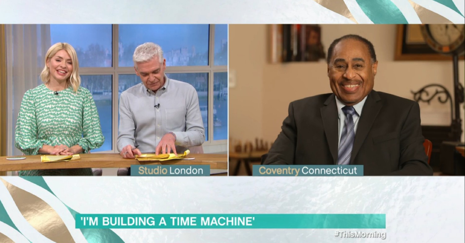 Holly Willoughby and Phillip Schofield speaking to Ronald Mallett on This Morning today