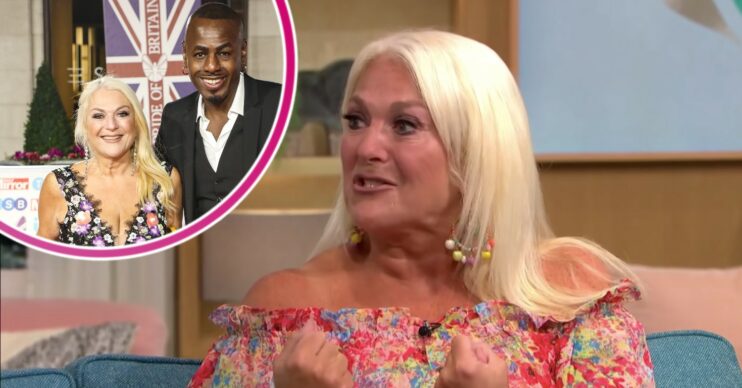 Vanessa Feltz and Ben posing with Vanessa on This Morning