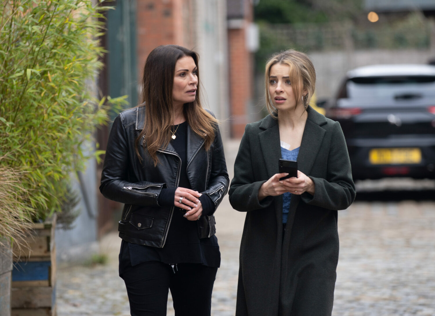 Carla and Daisy look worried as they search for Ryan in Coronation Street