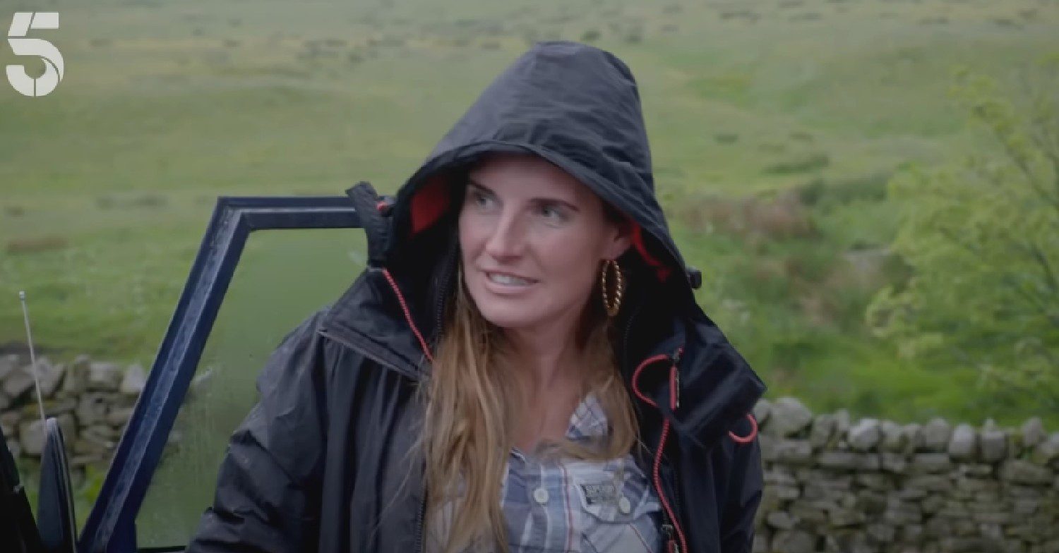 Amanda Owen with her hood up on Our Yorkshire Farm
