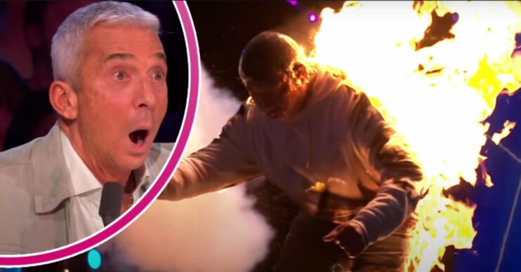 Bruno Tonioli reacts to 'fire' act