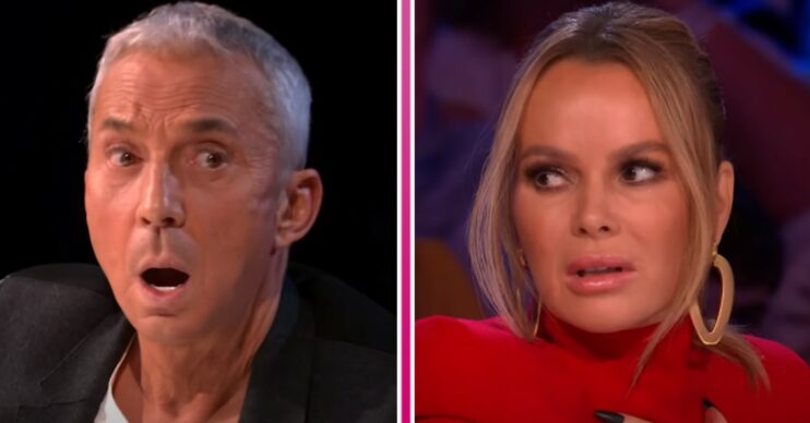 Bruno Tonioli and Amanda Holden looking shocked on BGT 2023