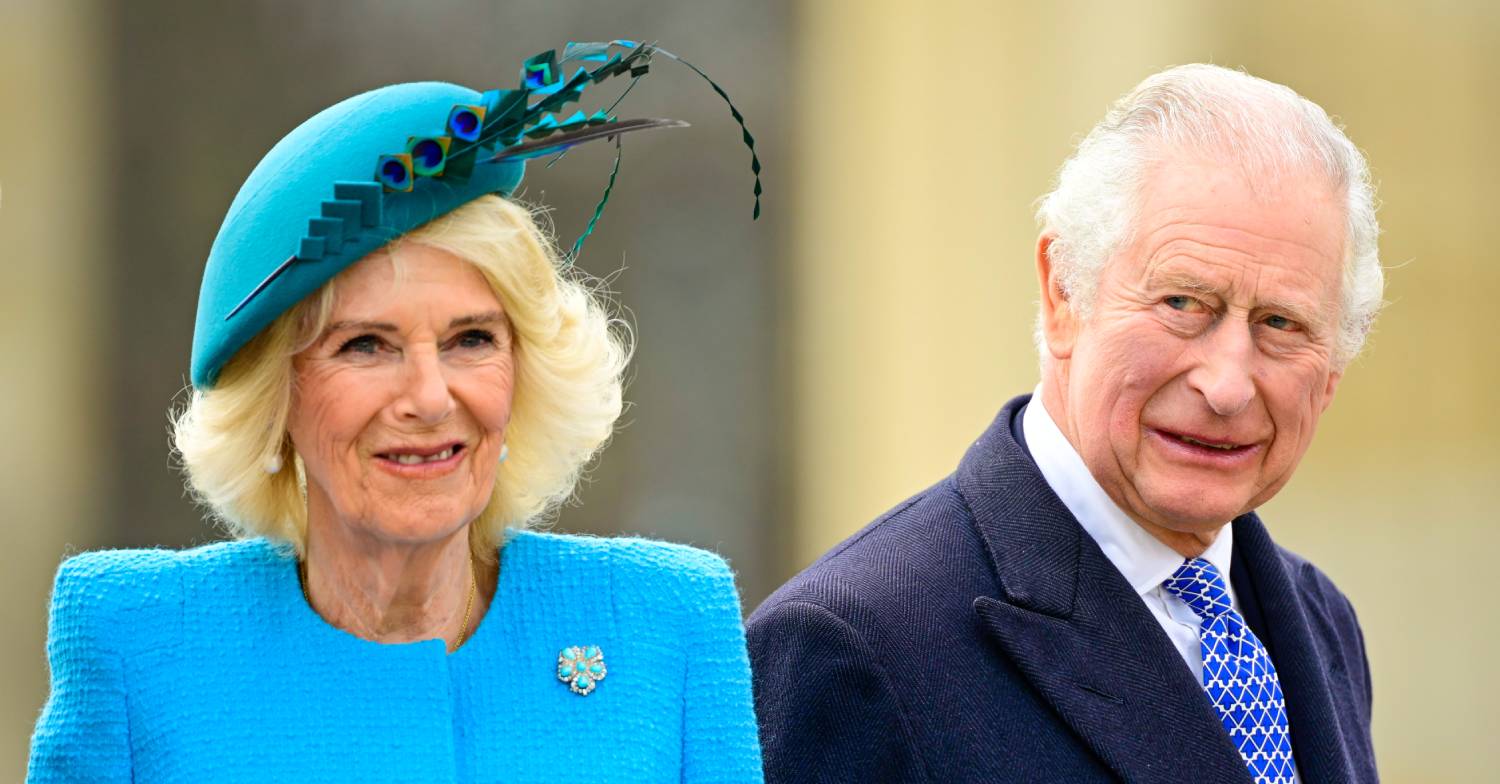 Camilla stands with her husband King Charles