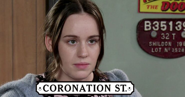 Coronation Street's Faye exit with logo