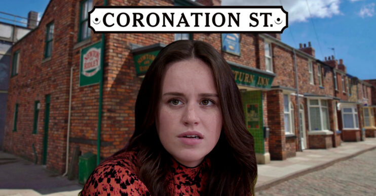 Coronation Street's Faye is with the Coronation Street background and logo