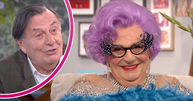 Barry Humphries as himself and as Dame Edna