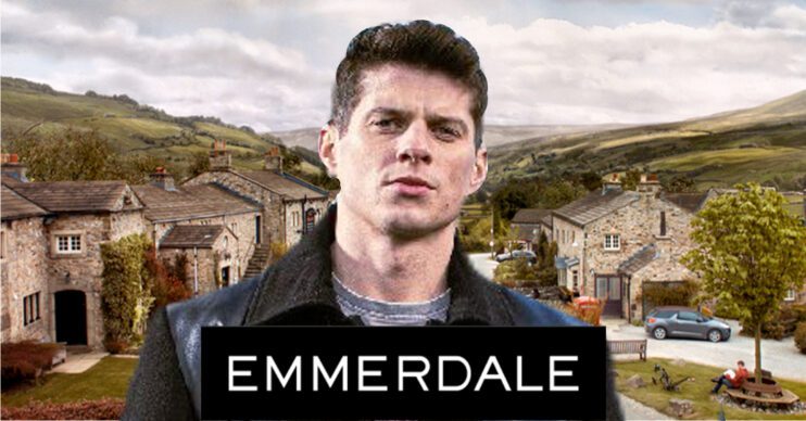 Emmerdale's Nicky is with the Emmerdale background and logo