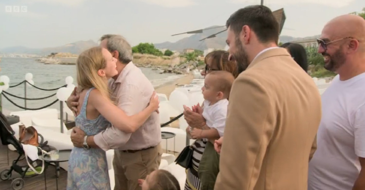 Rose Ayling-Ellis hugs Giovanni Pernice dad as he watches on in Sicily