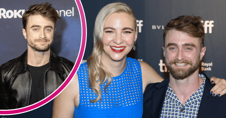 Erin Darke and Daniel Radcliffe smiling and Daniel inset