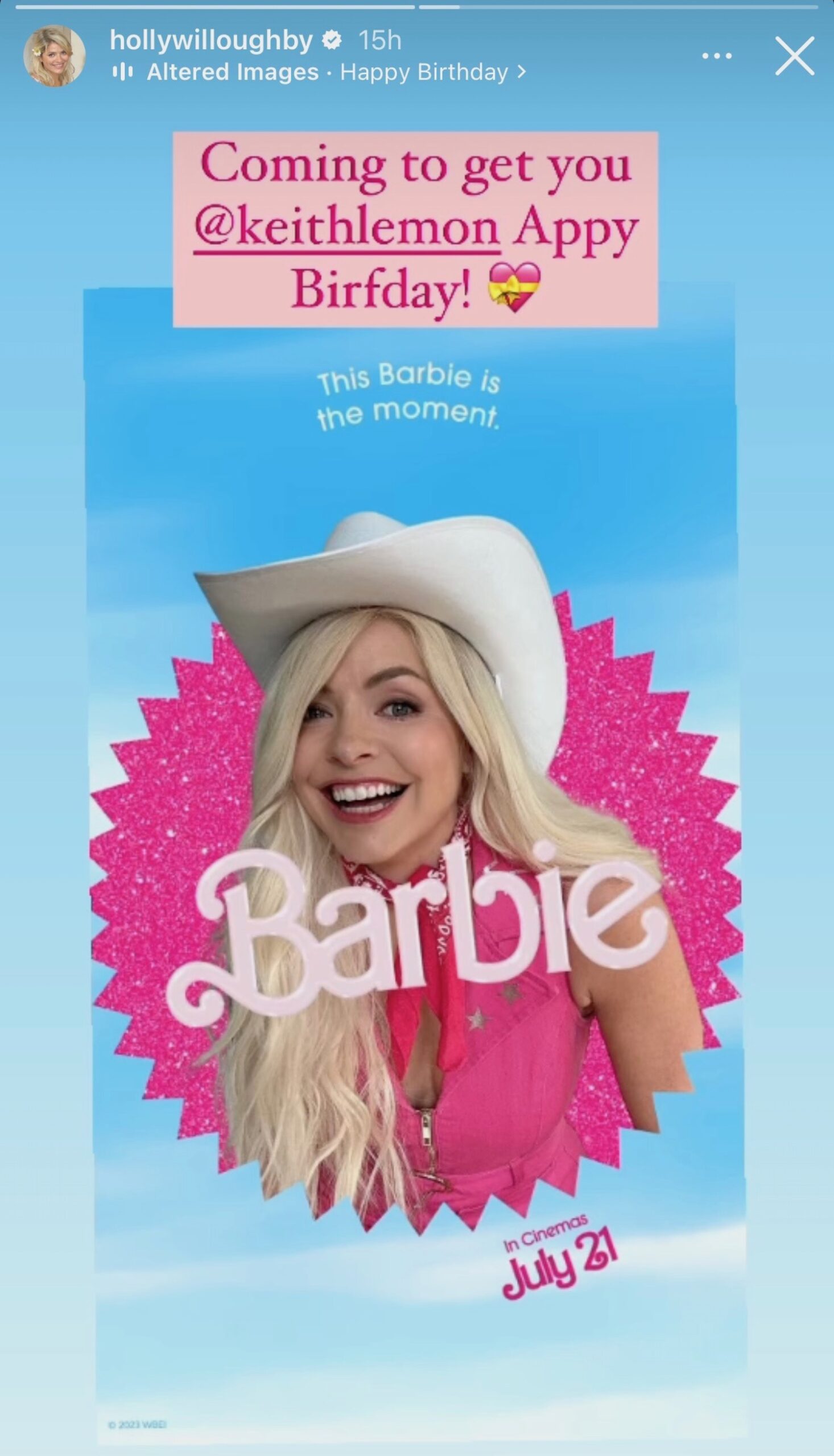 Holly Willoughby dressed up as Barbie