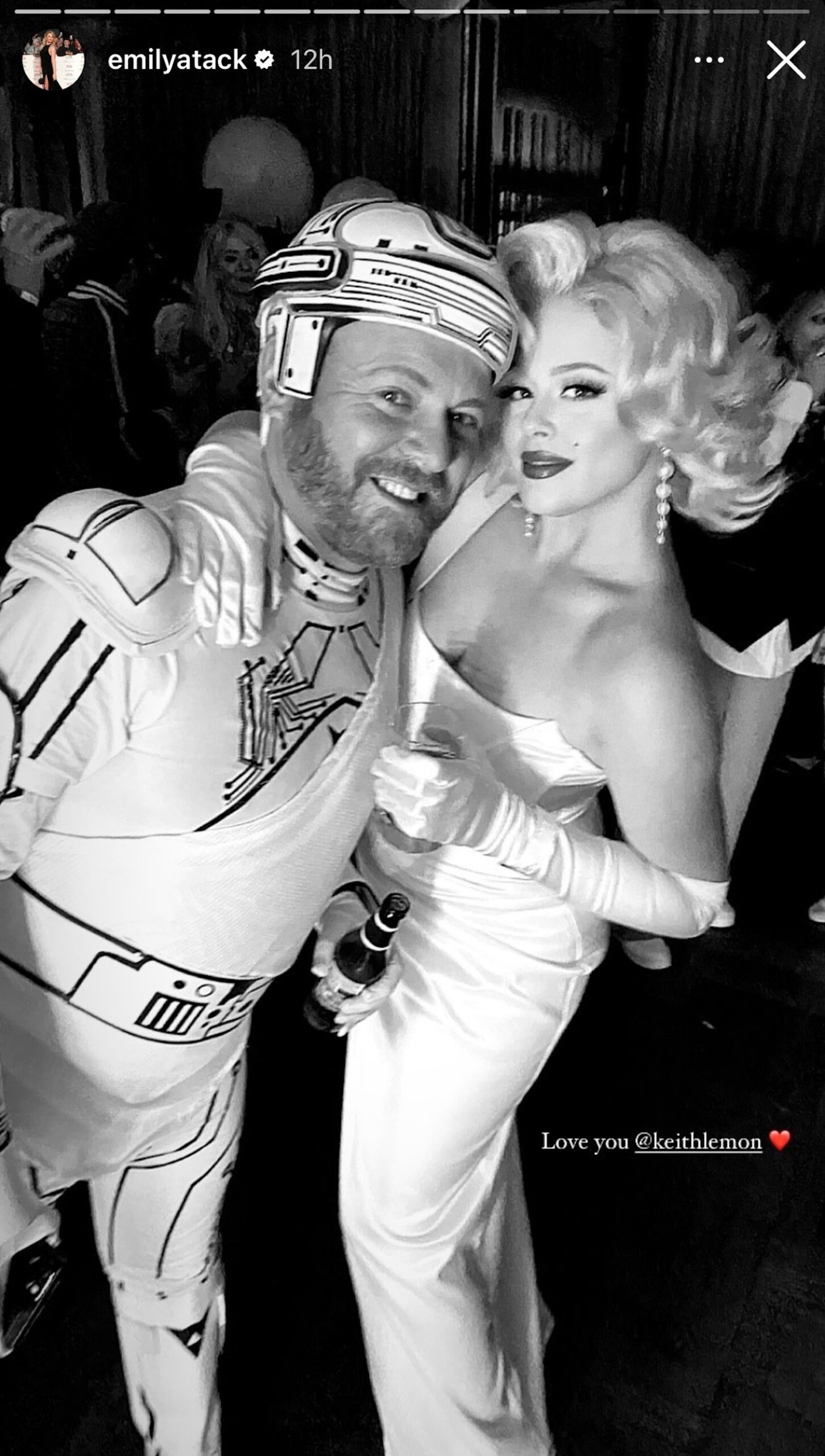 Emily Atack posing with Keith Lemon at his birthday party