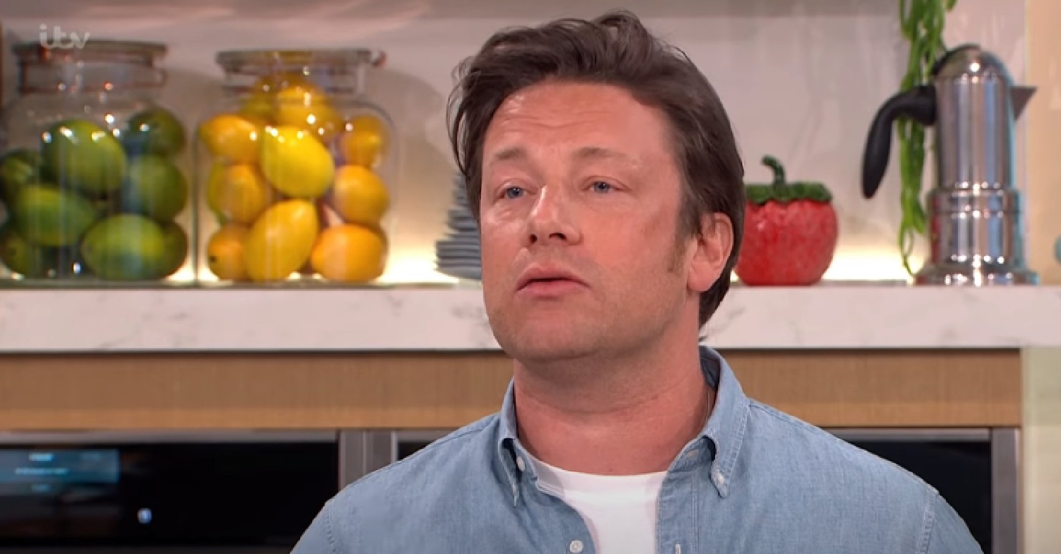 Jamie Oliver speaking and cooking on This Morning