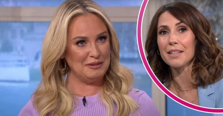 Josie Gibson tearing up and Alex Jones talking on This Morning