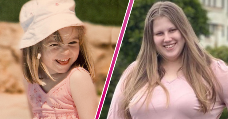 Madeleine McCann wearing pink and Julia Wandelt in pink smiling