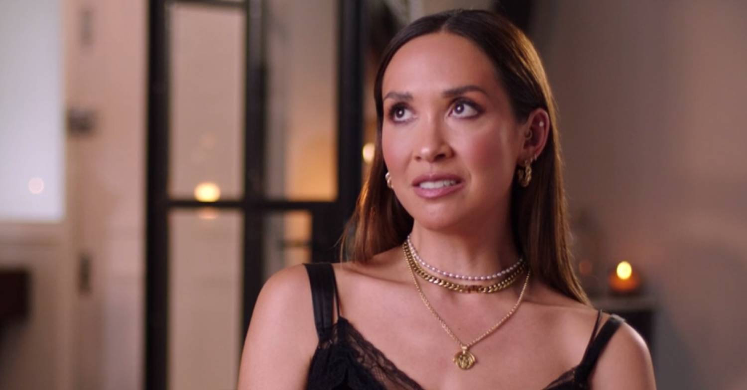 Myleene Klass looks upwards