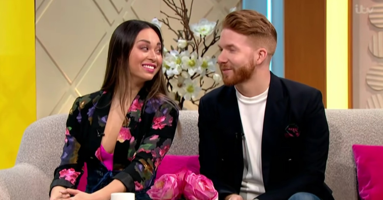 Neil Jones and Katya Jones looking at each other on Lorraine