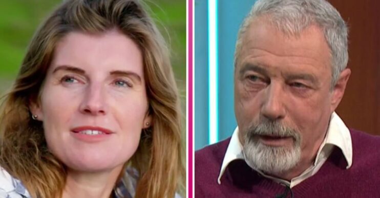 Amanda Owen smies, Clive Owen looks concerned