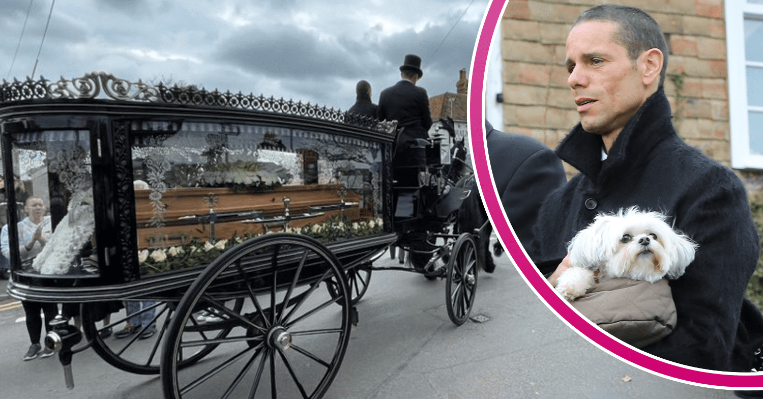 Paul O'Grady's coffin and funeral procession