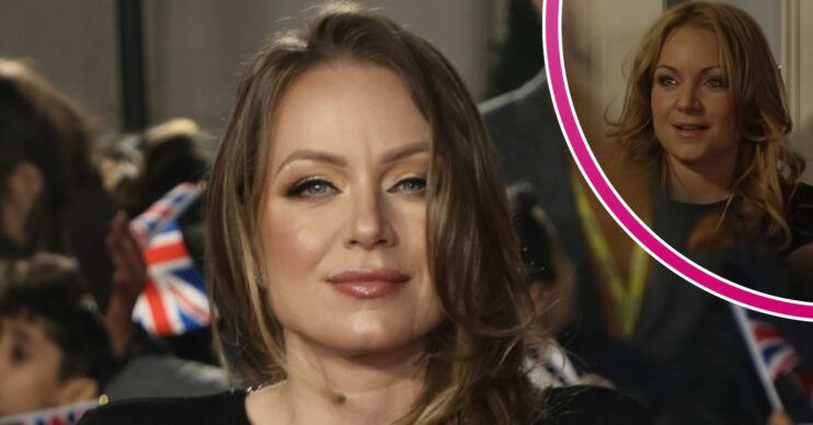 Rita Simmons on the red carpet and as Roxy Mitchell