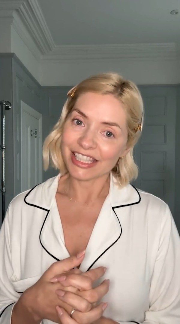 Holly Willoughby smiles on Instagram Live